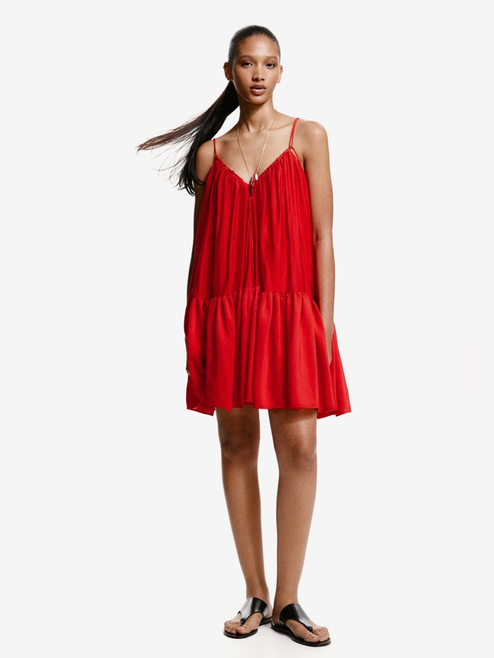 NWT H&M Red A-Line Dress Size XL